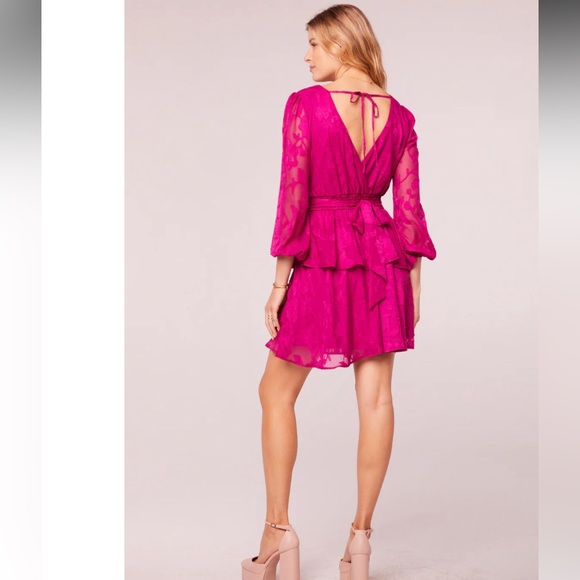 KISS ME FUCHSIA PEPLUM MINI DRESS - Picture 5 of 5